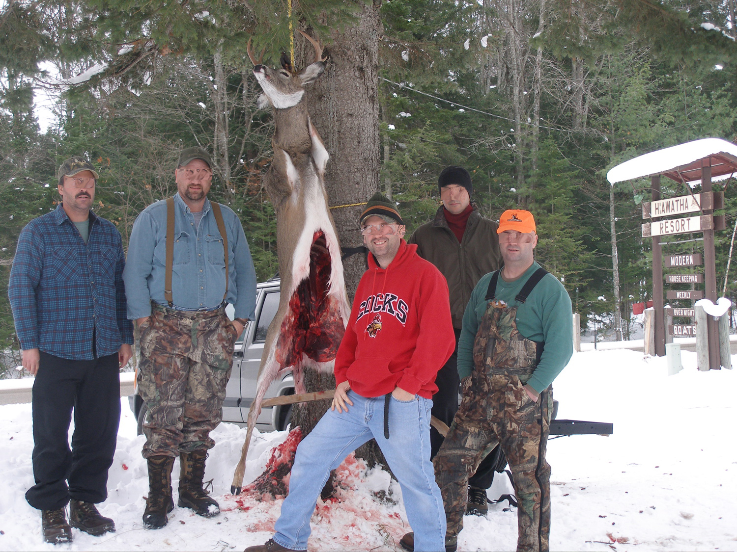 Dressed game hung for cooling