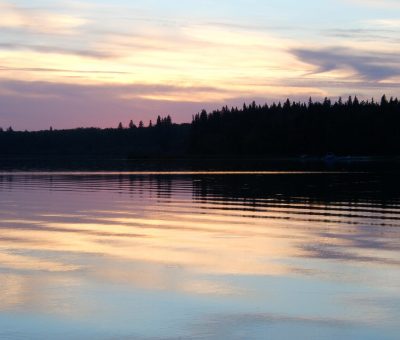 Moose country lake at sunset